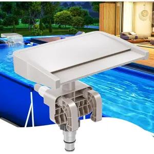 Pool Fountain, Pool Fountains for Above Ground Pools, Relaxing Waterfall Inground Swimming Pool Attachment, Water Spillway Koi Pond Waterfalls Fountains Kit Pool Cooler, Swimming Pool Accessories
