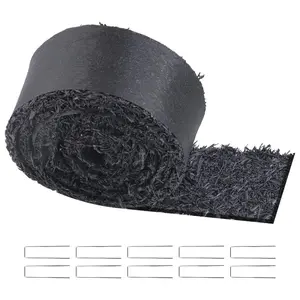 VEVOR Rubber Mulch for Landscaping, Recycled Rubber Mulch Mat 120x 4.5 in, Permanent Rubber Pathway, Natural-Looking Black Mulch Garden Edging Border for Plants, Vegetables Flower Garden Barrier