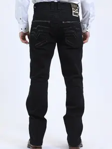 Platini Men's Black Boot Cut Jeans Triple Stitch Signature Pocket PHD10770