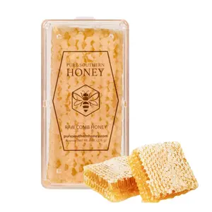 100% Raw Edible Honeycomb, Pure Southern Honey 7 oz - USA-Made, Unheated, Non-GMO, Unsweetened, All-Natural Honey with Authentic Pure Flavor