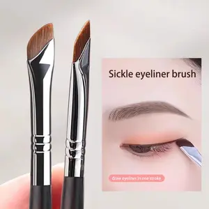 1pcs Sickle Eyeliner Brush, Eyeshadow Blade Brush, Detail Brush, Diagonal Eyebrow Brushes, Undereyelid Tool, Makeup Essentials, Precision Multitasker Brush