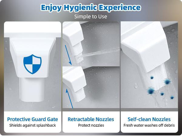 Anylcok Bidet Attachment for Toilet, Non-Electric Dual Nozzle for Frontal & Rear Wash, Adjustable Water Pressure Control, Fresh Water Bidet Toilet Seat, Self Cleaning Water Sprayer