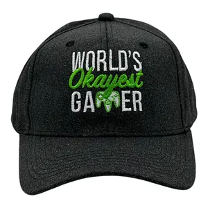 Worlds Okayest Gamer Hat Funny Sarcastic Video Game Graphic Novelty Cap Funny Hats Sarcastic  Funny Gamer  Novelty Caps for Men Black - Standard