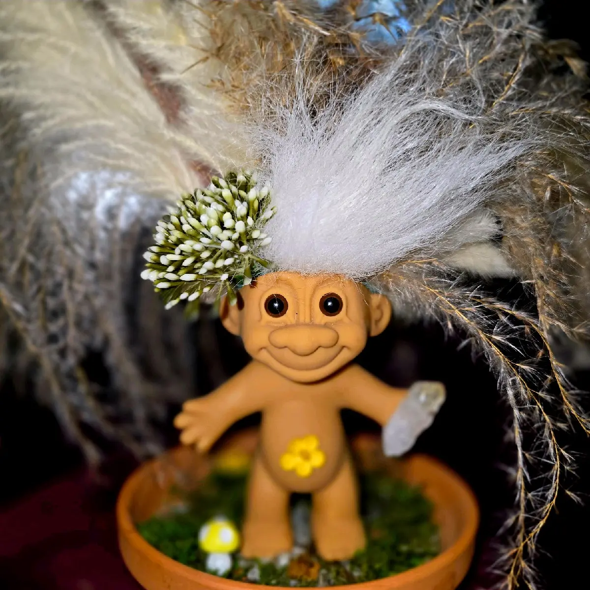 Vintage Troll Dolls Upcycled from Crafted Materials