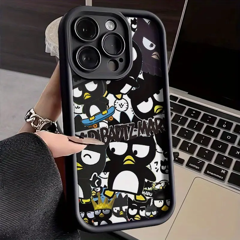 Officially Licensed Sanrio Badtz-Maru TPU Protective Phone Case - Shockproof Full Cover Accessory for iPhone 11,12,13,14,15,16, Pro, Plus, Pro Max, Iphone 15