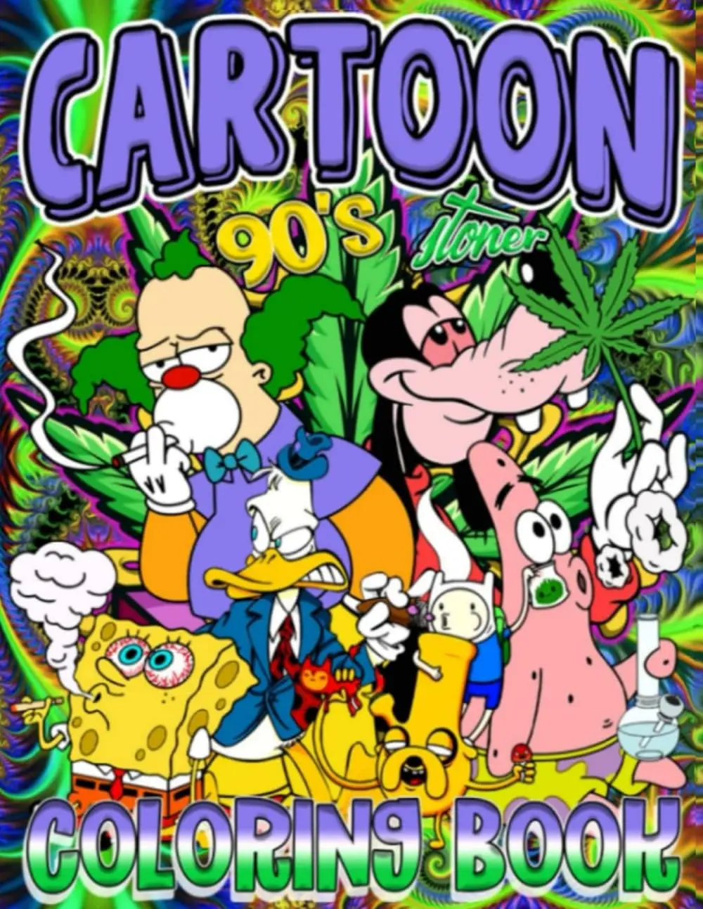 90's Cartoon Stoner Coloring Book for Adults