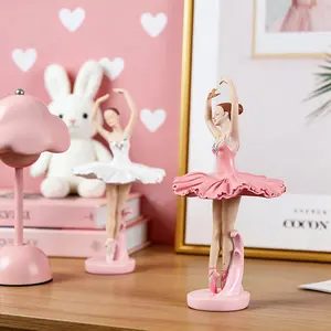 Collectibles Sculpture Nordic Creative Living Room Bedroom Art Ornament Solid Color Cute Ballet Girl Ornament Girl Bedroom Decoration Suitable for Multiple Scenarios Courtyard Garden Living Room Dining Room Bedroom Wine Cabinet Decoration