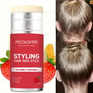1PC Long-lasting Strawberry Flavored Hair Wax Styling Stick, Control Hair Frizz and Hairline, Light and Non-sticky, Smooth Effect, Soft Texture, Suitable for Daily Use, Stage Performances and Travel