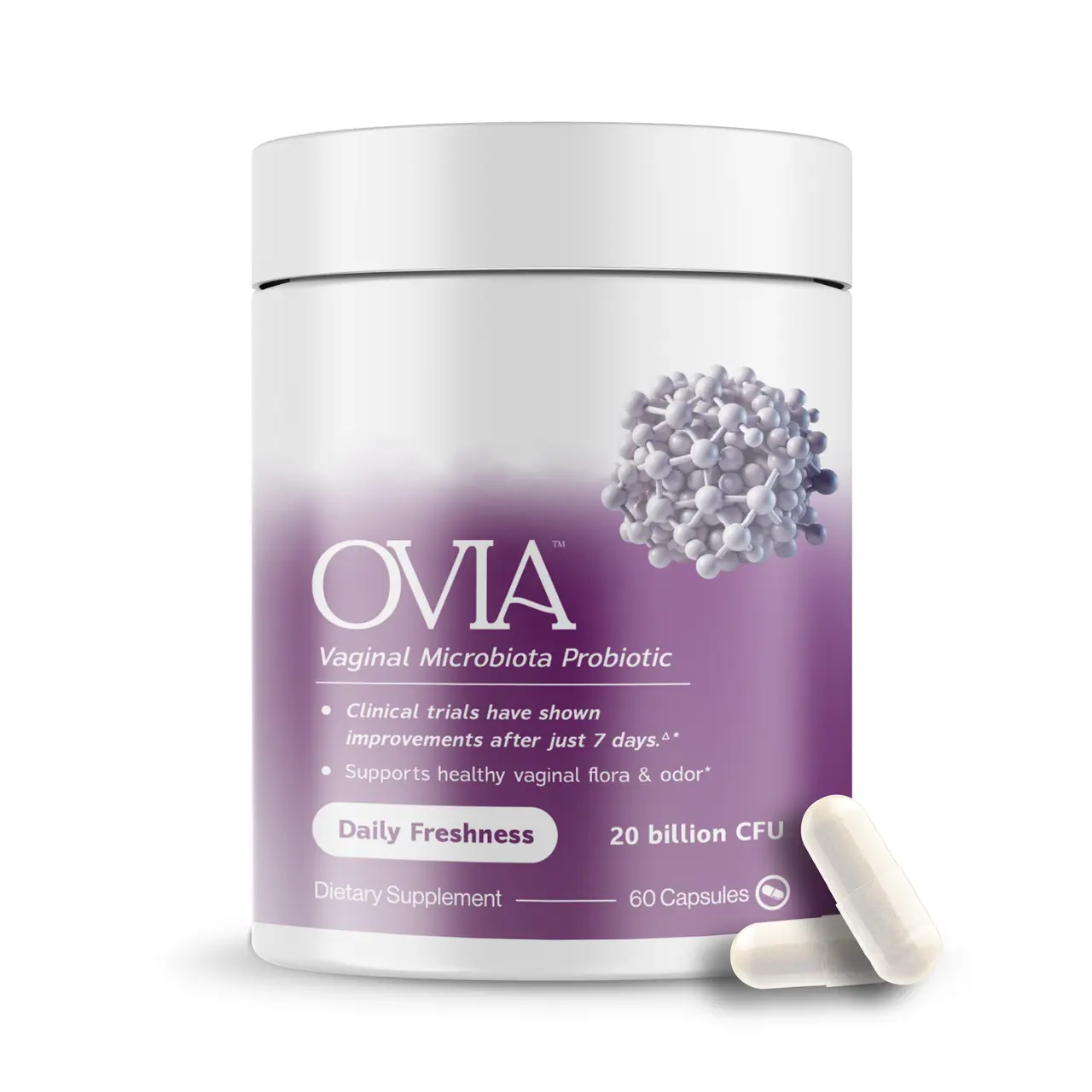 Ovia Women’s Probiotic – 20 Billion CFU for Odor Control, pH Balance & Yeast Balance (60 Capsules)