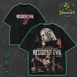Resident Evil Requiem Leon Kennedy Graphic T-Shirt Hoodie Sweatshirt Tank Top Streetwear Menswear Horror game Vintage Washed Gift for game fans Oversized Gaming Merch
