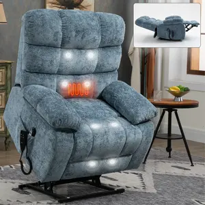 Lift Recliner Chair Heat Massage Dual Motor Infinite Position Up to 350 LBS Large Electric Power Lift Recliners with Power-Remote, Medium-firm and Heavy duty, For Living Room Bed Room Office