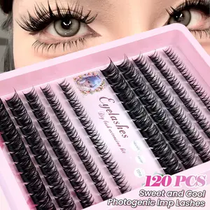 MAGEFY 120 Cluster Segmented D Curl Eyelashes 8-16mm, Natural Look Handmade DIY Extensions, Party Gift for Women Girls