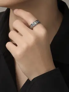 National Trend Mahjong Lucky Ring, Adjustable Open Design, Fashionable Accessory for Luck and Style, Perfect Gift Idea
