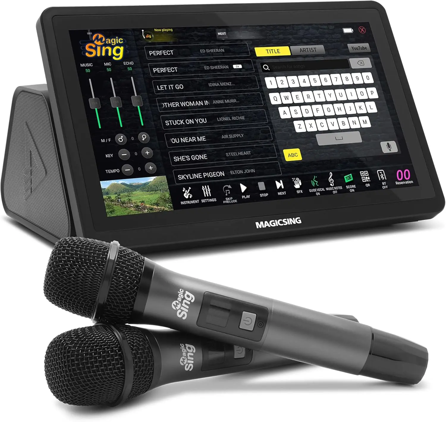 Magic Sing 2026 New All-in-One Magicsing Karaoke ATK1000 Spanish + English – Wireless Mic, Free Song Updates, No App Required
