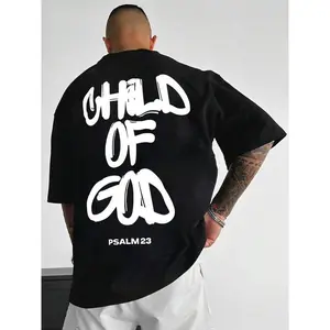 Men's Letter Print Drop Shoulder Tee, Loose Streetwear Fashion Short Sleeve Round Neck T-Shirt for Summer, Graphic Tees, Back To School Outfits, Sweatshirt , Sweater , Hoodie, Fall Sweatshirt