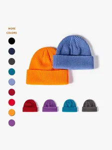 Unisex Knitted Beanie Fitted Hat, Warm Windproof Thick Mixed Fabric, Nordic Minimalist Style, Ideal for Outdoor Sports, Winter Cycling/skiing, Knit Hats