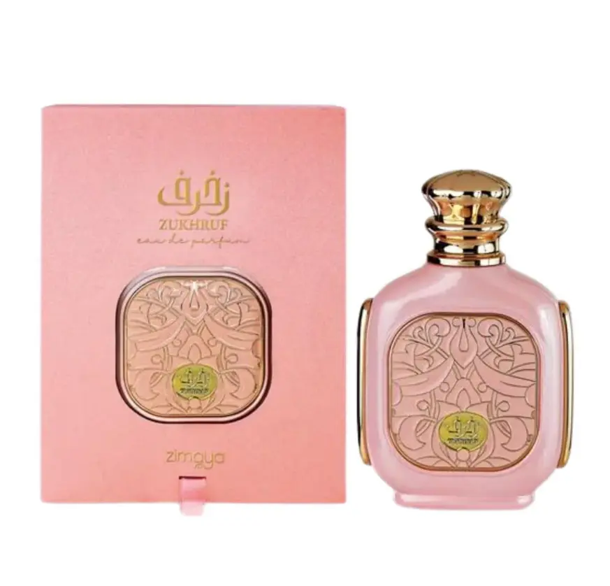 Zimaya Zukhruf Pink Eau De Parfum Spray - Women's Fragrance with Tangerine Lift, Tropical Twist, Warm Vanilla Base - 3.4 Oz/100ml Single Item