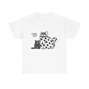 Retro Cool Cat Illustration T Shirt for Graphic Fashion Enthusiasts