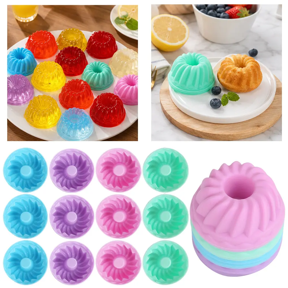 24pcs Non-Stick Flexible 100% Silicone Baking Cup Set - 12 Small + 12 Large Pumpkin/Cupcake-Shaped Molds for Cupcakes, Baby Shower Treats, Freezing, Cheese, Cupcake Shaped Reusable Baking Cups, 100% Silicone Reusable Baking Cups