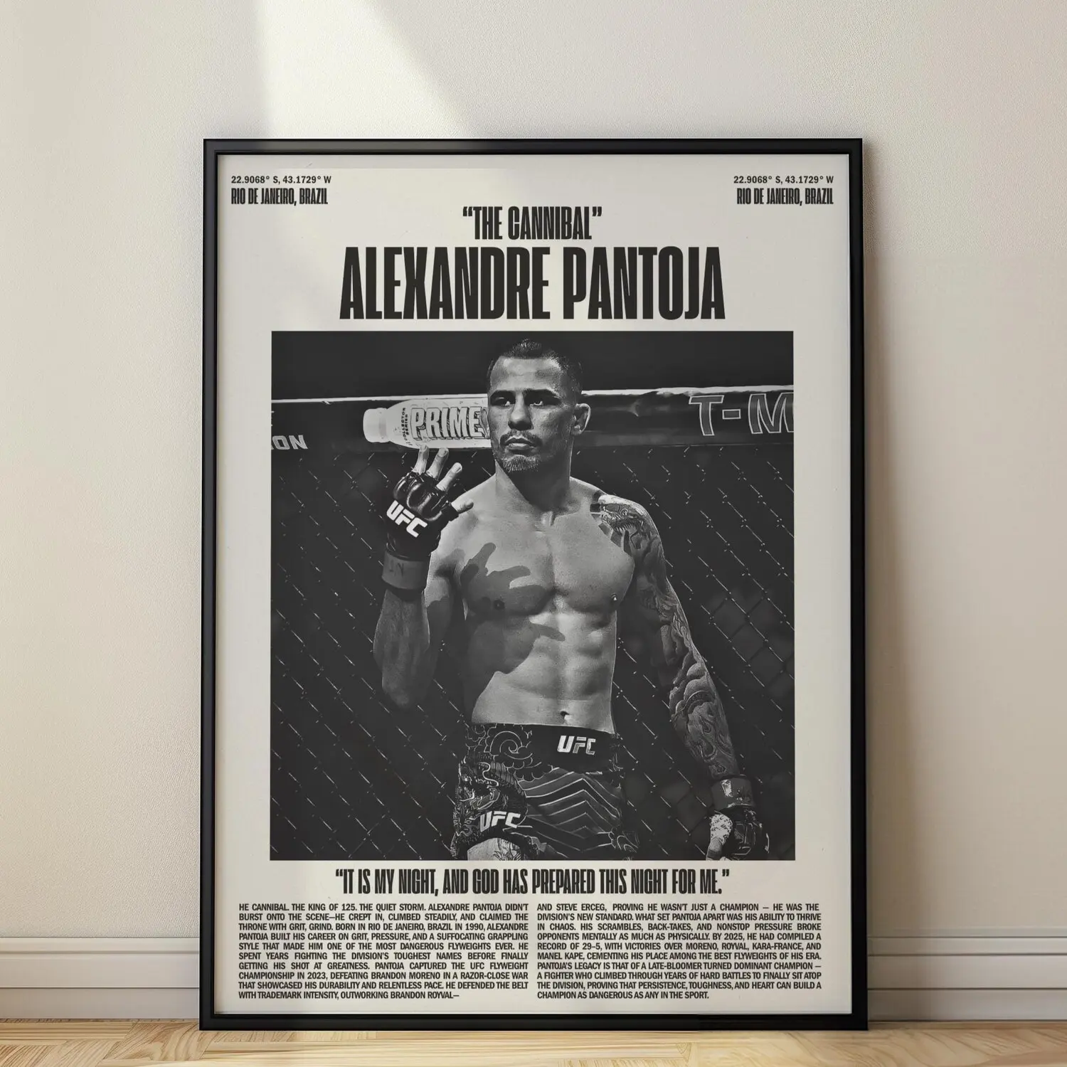 Alexandre Pantoja "The Cannibal" UFC Minimalist Poster, Art Print