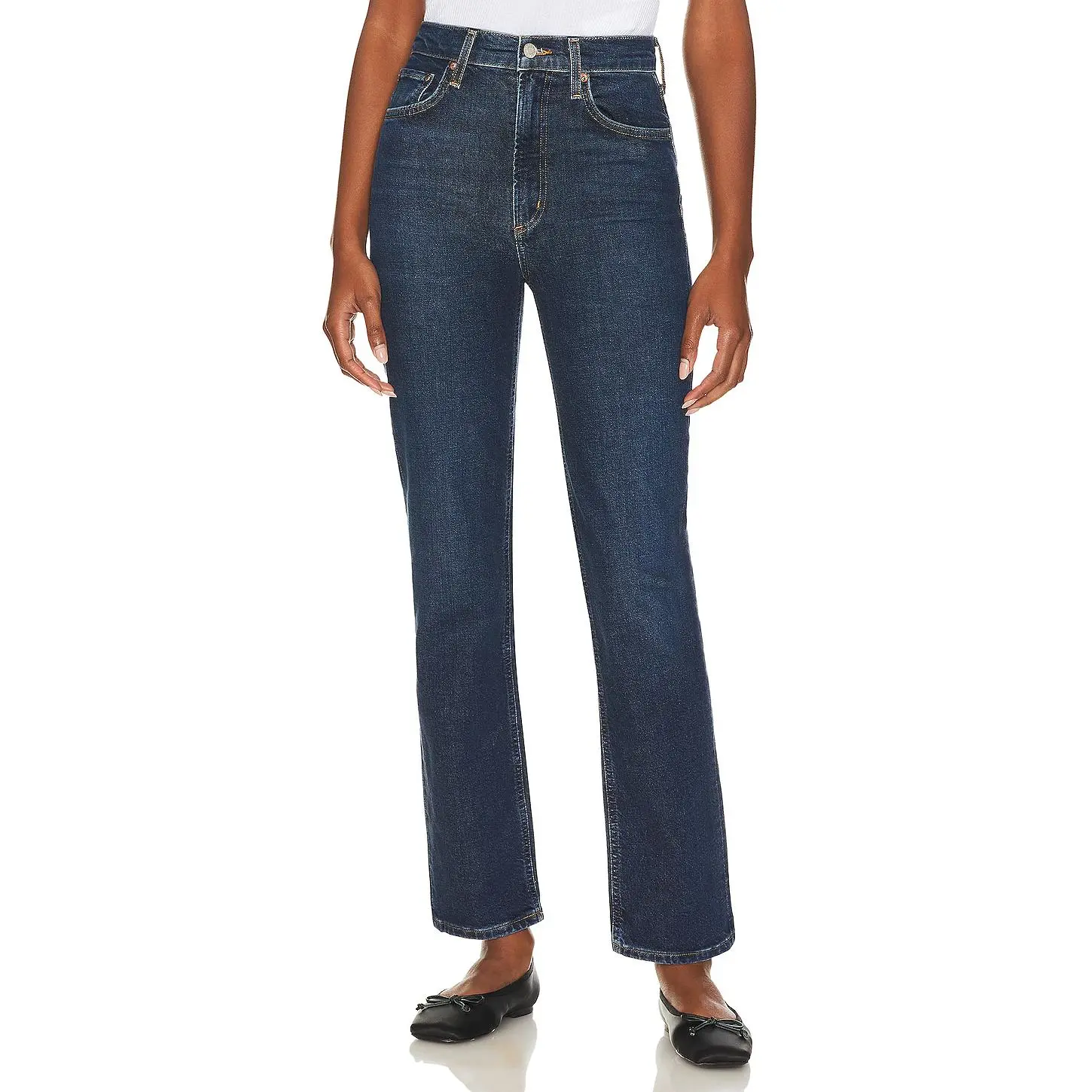AGOLDE High Rise Stovepipe Jeans in Song