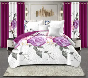 9 Piece Bedding Set All Season Bamboo Microfiber Floral Print for Bed Farmhouse Bedroom Dorm Room Home Decor Fall Dreamy Wave Style Queen King Full Size with Gift Bag Ideal for Christmas Decor