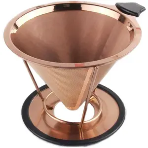 Coffee Filter Stainless Steel Pour Over Cone Coffee Dripper Paperless Coffee Filter with Removable Stand