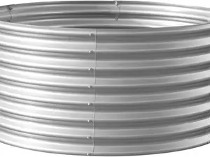 2×2×2ft Galvanized Raised Garden Bed Kit, Round Galvanized Planter Raised Garden Boxes Outdoor, Large Metal Raised Garden Beds for Vegetables, Silver