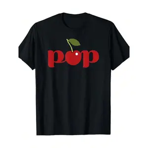 Men's Casual Cherry Pop Graphic T-Shirt - Soft 100% Cotton, Short Sleeve, Round Neck, Black With Red Cherry Design, Lightweight & Breathable For Casual Attire graphic tee
