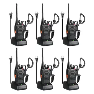 Baofeng Walkie Talkies 888S Rechargeable Long Range with Earpieces for Adults, 16 Channel Professional Radio Handheld Two Way Radios Li-ion Battery and Charger Included