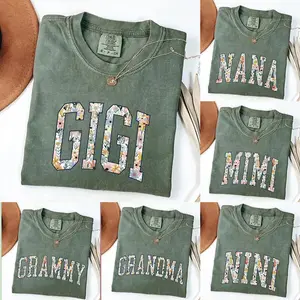 Comfort Colors Custom GIGI Moss T-Shirt  Personalized Family Gift  Floral Mama Nana Auntie Mimi Gigi Grammy Shirt  Mother's Day Gift – TREND WEAR USA