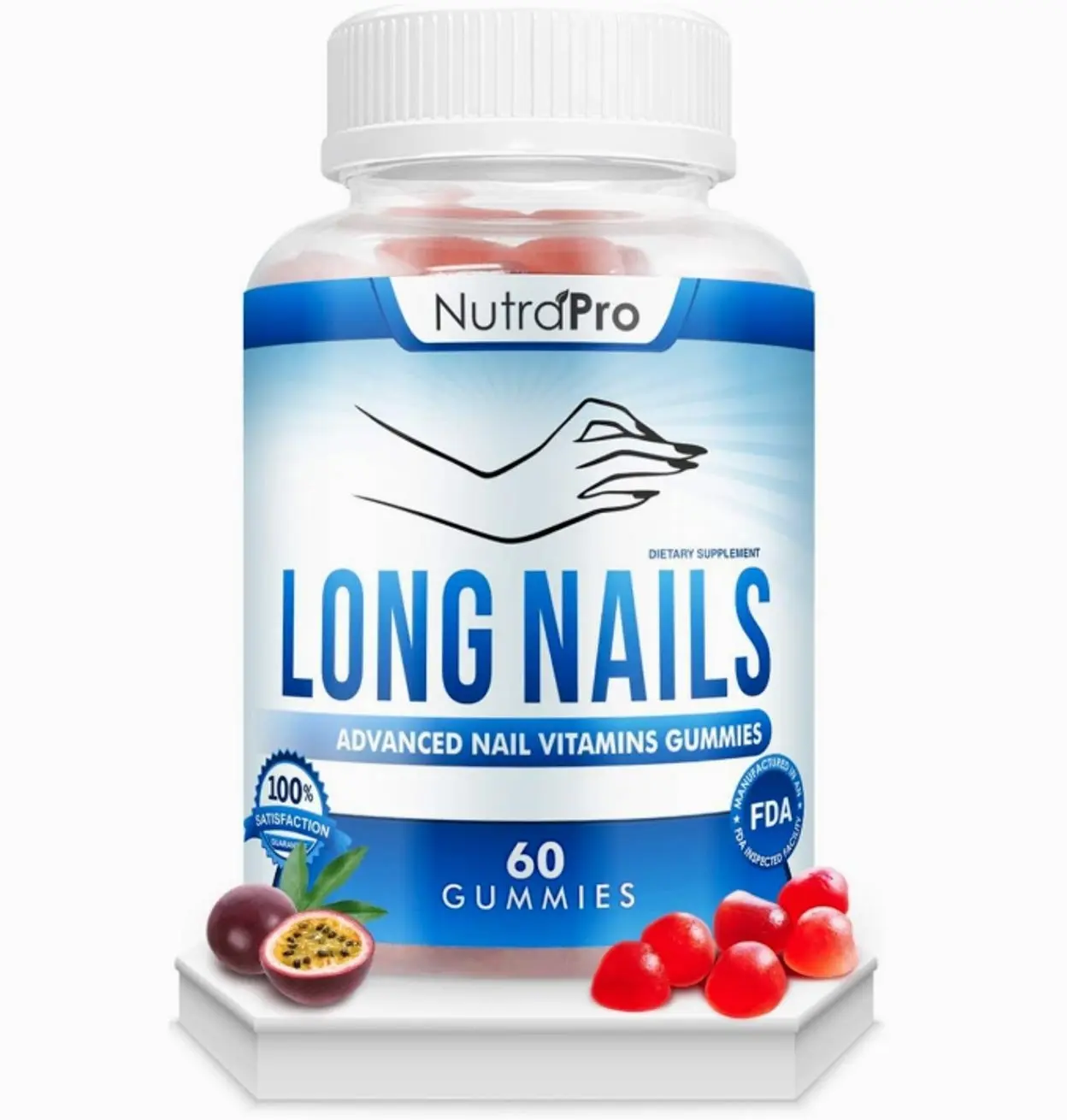 NutraPro Nail Growth Vitamins for Stronger Nail - No More Chipped Nails.Nail Strengthener and Growth Supplement Gummies – Grow Strong Long Nails with Biotin and Collagen Gummies.