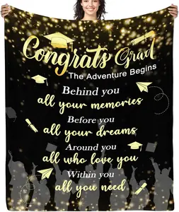 Graduation Gifts Blanket 2024 Graduation Gifts for Her Him Congrats Grad Gift Throw Blanket 50x60 Inch for Class of 2024 Graduation Party Supplies Graduation Ceremony Decorations