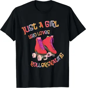 100% Cotton Roller skates - Just A Girl Who Loves Roller Skating - Skate T-Shirt