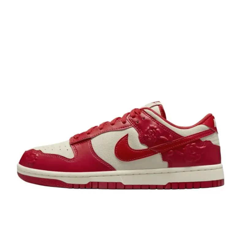 Nike Dunk Low Red Roses Women’s Perfect Valentine’s Day Footwear Fashion Walking Sneakers Shoe Girl, Silhouette, Walking Shoes, Sports Shoes