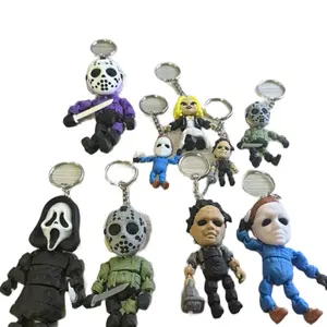 Flexi Horror Michael Myers, Jason, Voorhees, Freddy Krueger, Ghostface, leather face,- 3D Printed Articulating Horror keychain - figure