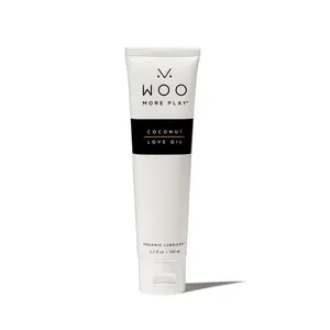 Woo - Coconut Love Massage Oil | warm vanilla & coconut scent | long-lasting silky glide | nourishing natural oils | hydrating, non-sticky formula