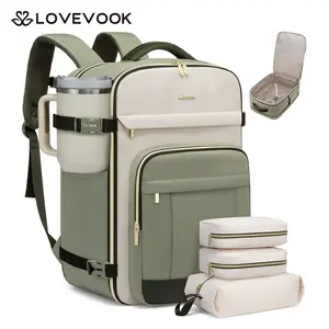LOVEVOOK 40L & 50L Travel Backpack for Women & Men - 17.3 Inch Carry On Backpack & Personal Item Backpack for Airlines, Spacious and Durable Design, with 3 Packing Cubes