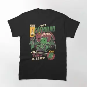 Cathulhuu Classic Graphic Tee T-shirt - Unisex Streetwear Sport Style, Vintage Baseball Shirt, Gift for Women, Gift for  Men