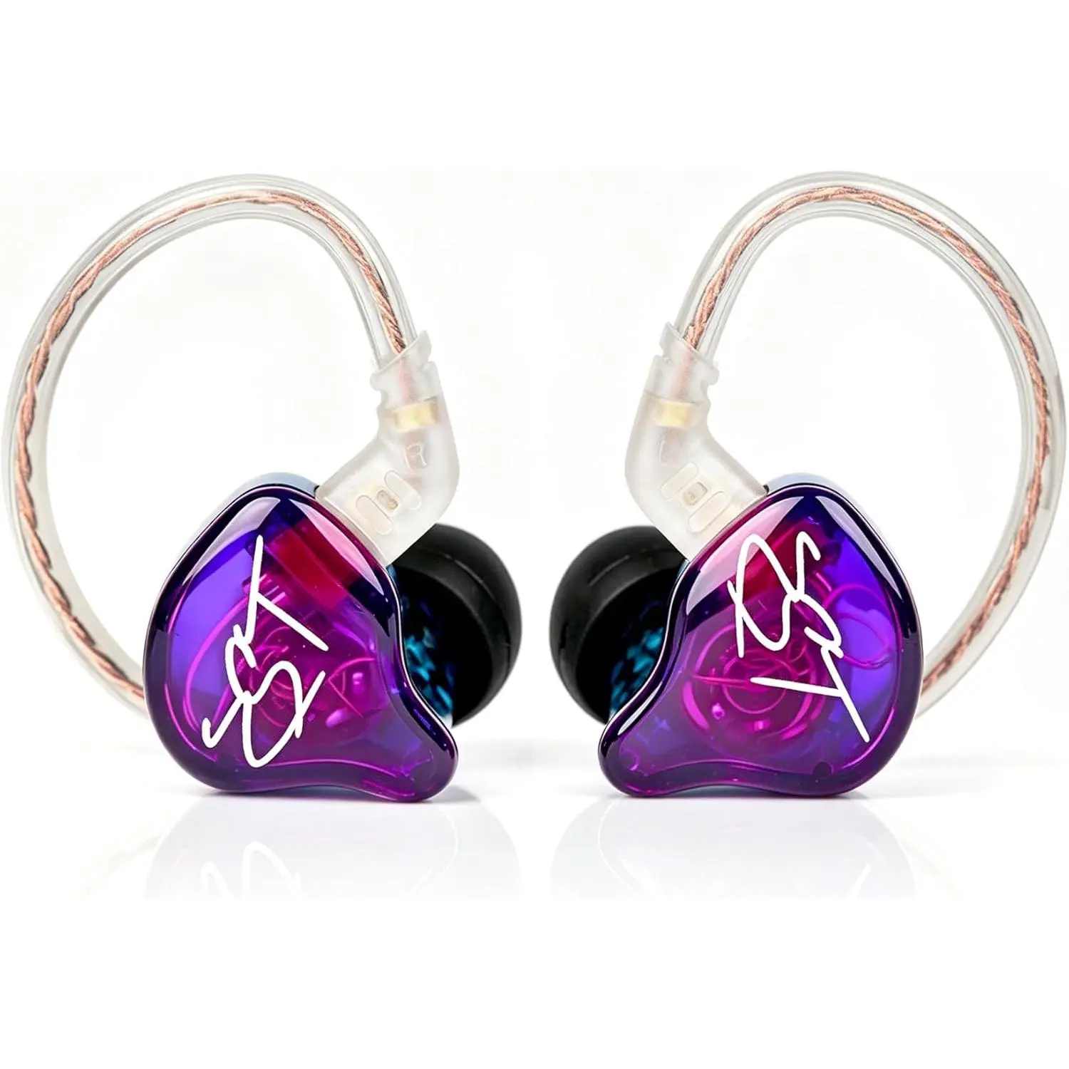 YINYOO KZ-ZST Colorful Hybrid Banlance Armature with Dynamic Ear Earphone 1BA+1DD HiFi Headset KZ in Ear Monitor Headphone Wired Earbuds IEM Earphone Gaming Ear Buds (Colorful/zst Without Microphone)