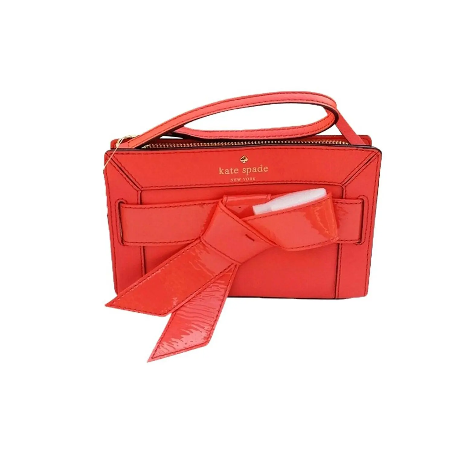 Kate Spade New York Women's Valley Kai Synthetic Clutch, Playful Design with Bow Detail in Strawberry Daquiri