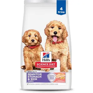 Hill's Science Diet Puppy Sensitive Stomach & Skin Dry Dog Food, Salmon & Brown Rice, 4 lb. Bag