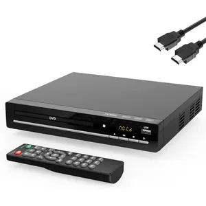 Region Free DVD Player with 1080p HDMI Upscaling, Compact Multi-Format CD/DVD/USB Player for  TV, Plays  Region DVDs, HDMI/ Cables and Remote Included for  TV (Black)