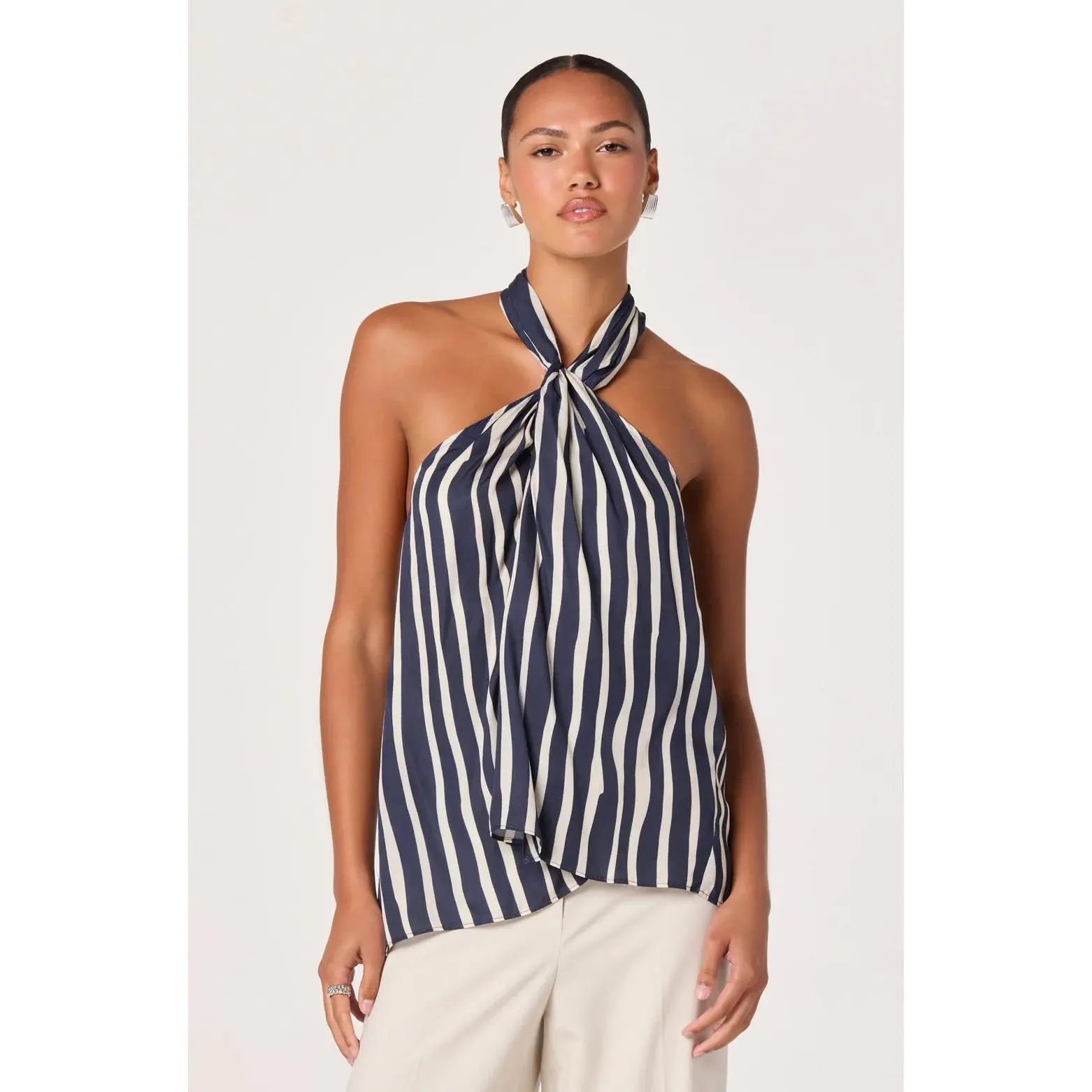 ASTR the Label - CIRA TWIST FRONT HALTER TOP