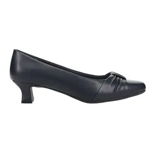 Easy Street Womens Waive Square Toe Kitten Pumps Dress Casual Low Heel 1-2" - Blue