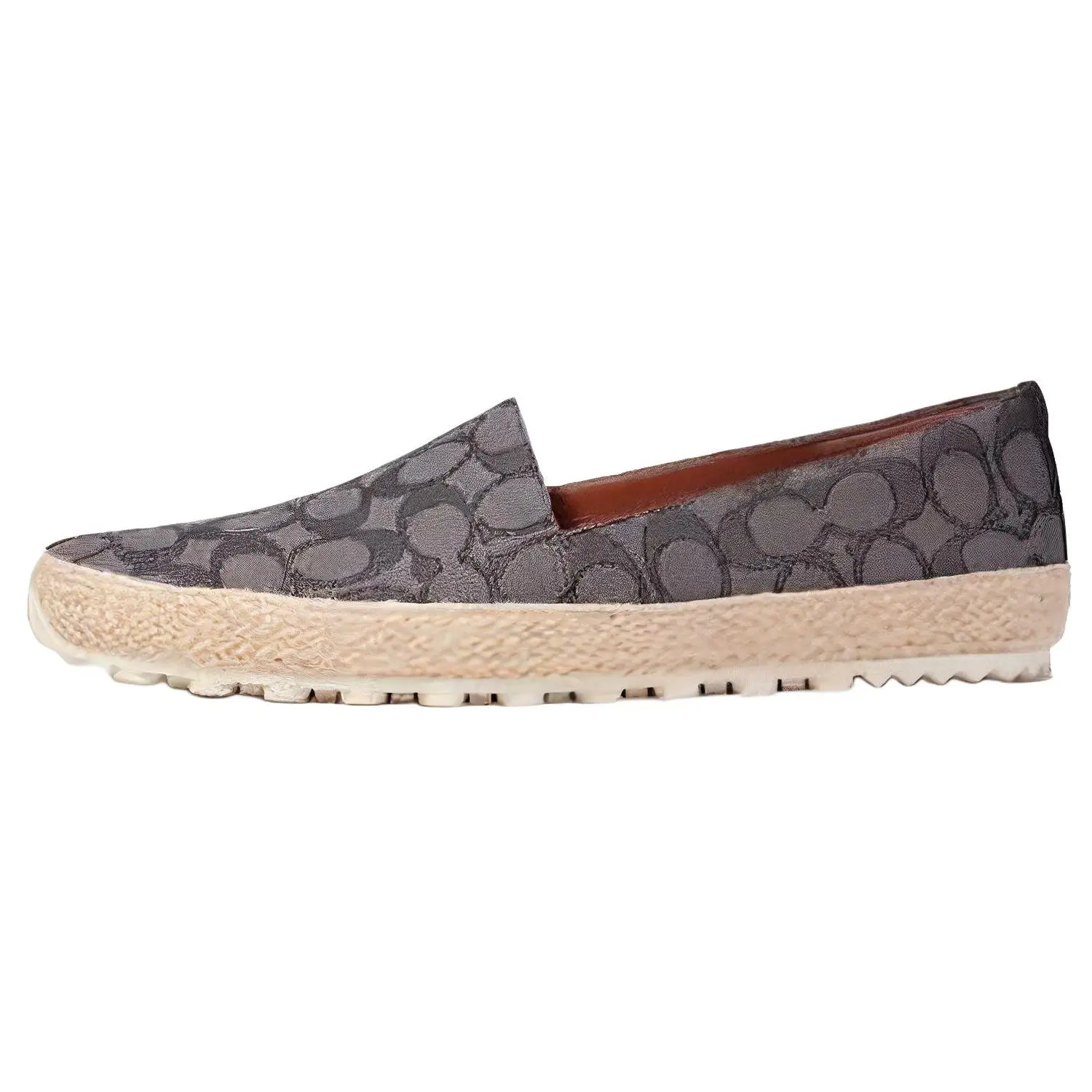 COACH Men's Leather Fisherman Shoes with Round Toe in Gray Trending Shoes, House White Official Shoes to Get / Maison Mihara Verifiable, with credentials and supporting global authentication