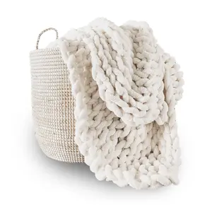 Chunky Knit Blanket Throw | Handmade Knit