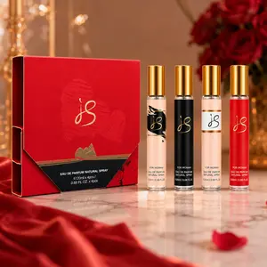 MYSTICAL 4Pcs Perfume Gift Set for Women, 4x20ml (0.68 Fl Oz) Long Lasting Eau De Parfum Collection, Romantic Red Travel Size Purse Spray Variety Pack