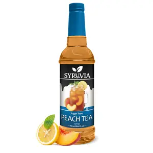 Syruvia Sugar Free Peach Tea Flavored Syrup for Drinks, Cocktails, Lemonades, Iced Teas and Desserts – 25.4 fl oz