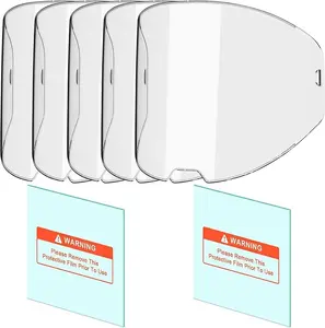 ANDELI 5 PCS Large Viewing Screen Outer Replacement Lens and 2 Pcs Inner Replacement Lens for ANDELI Red Cat MOON3SC1LEDS MOON LED MOON LED PRO Welding Helmet